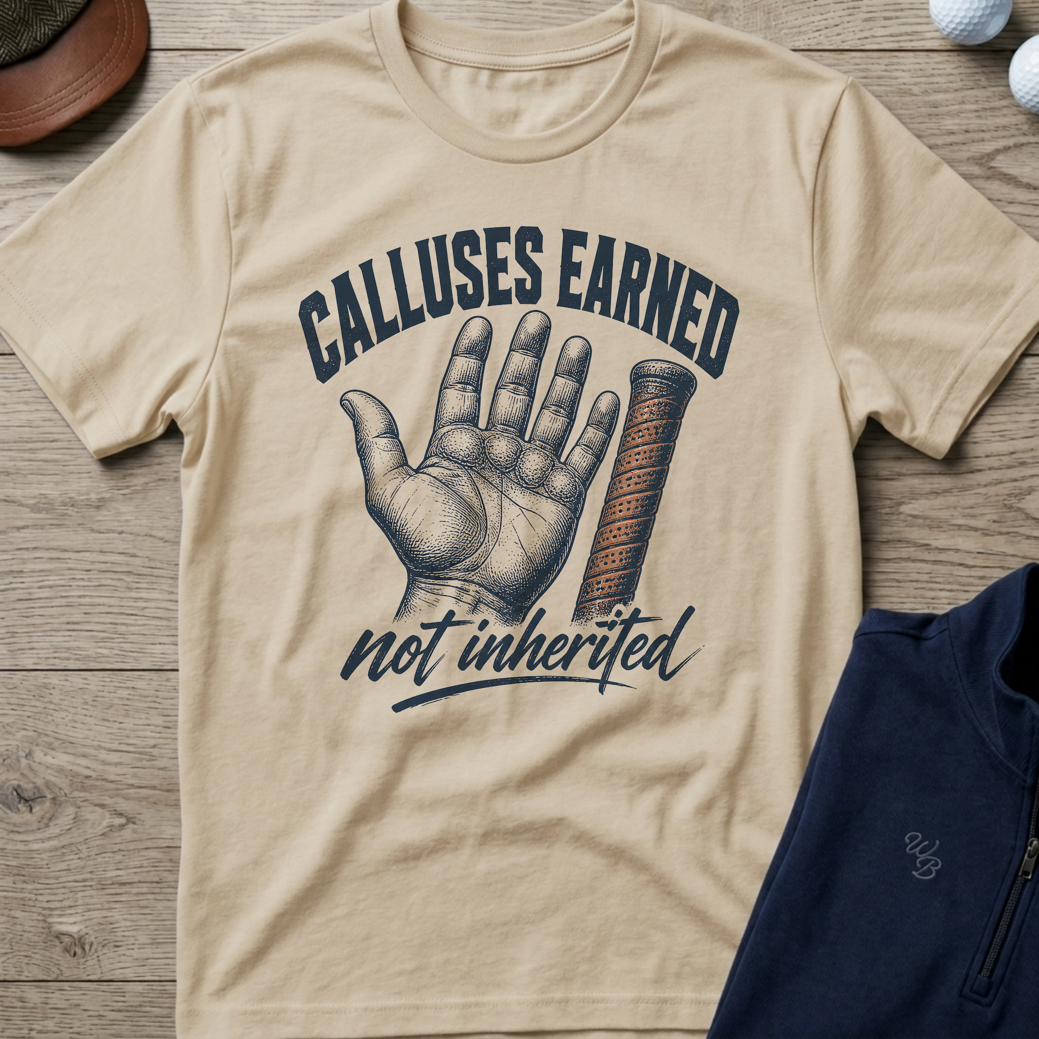 Calluses Earned — Sand t-shirt