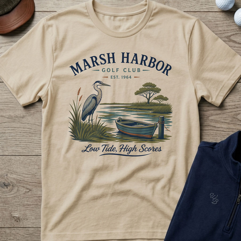 Marsh Harbor — Sand t-shirt