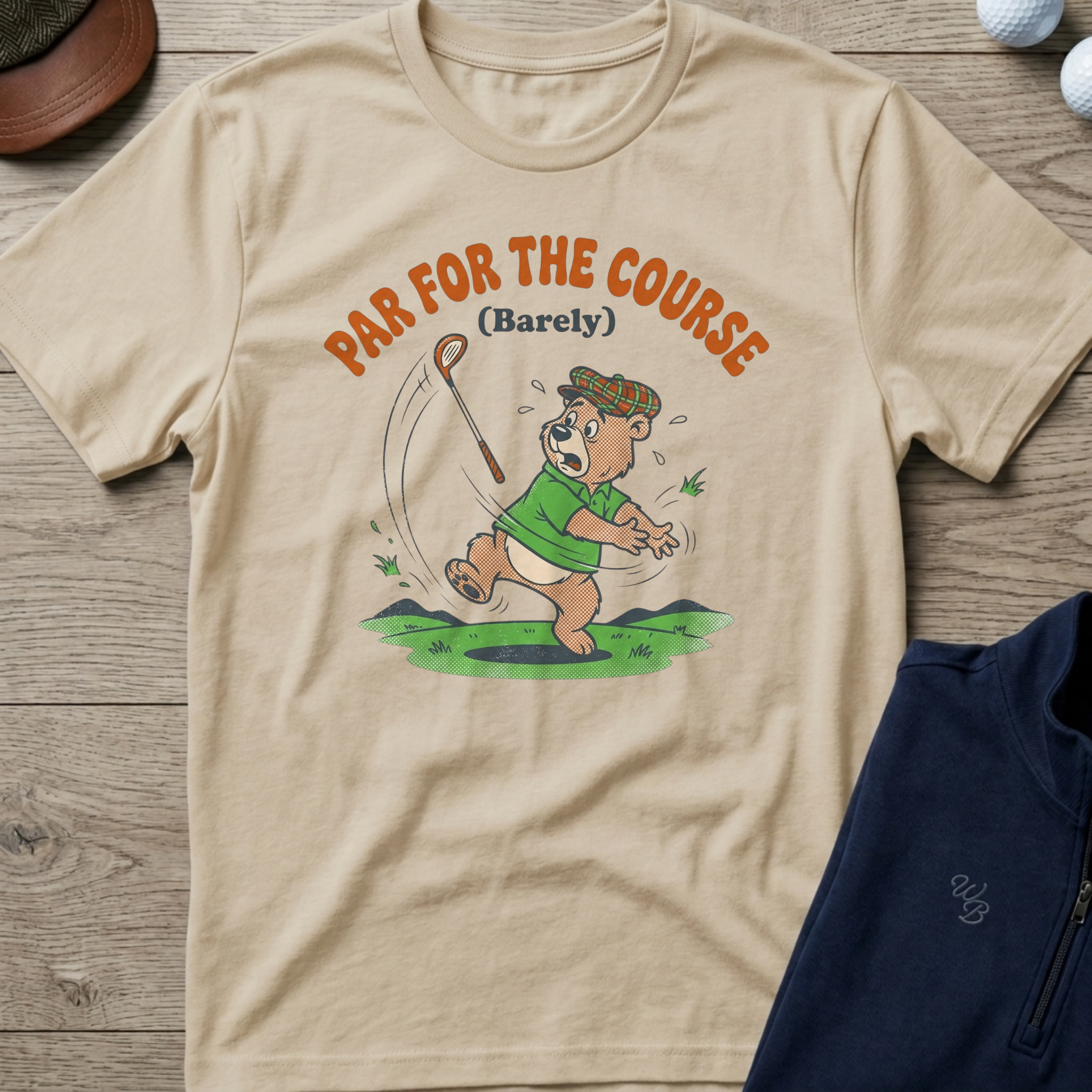Barely Par — Sand t-shirt