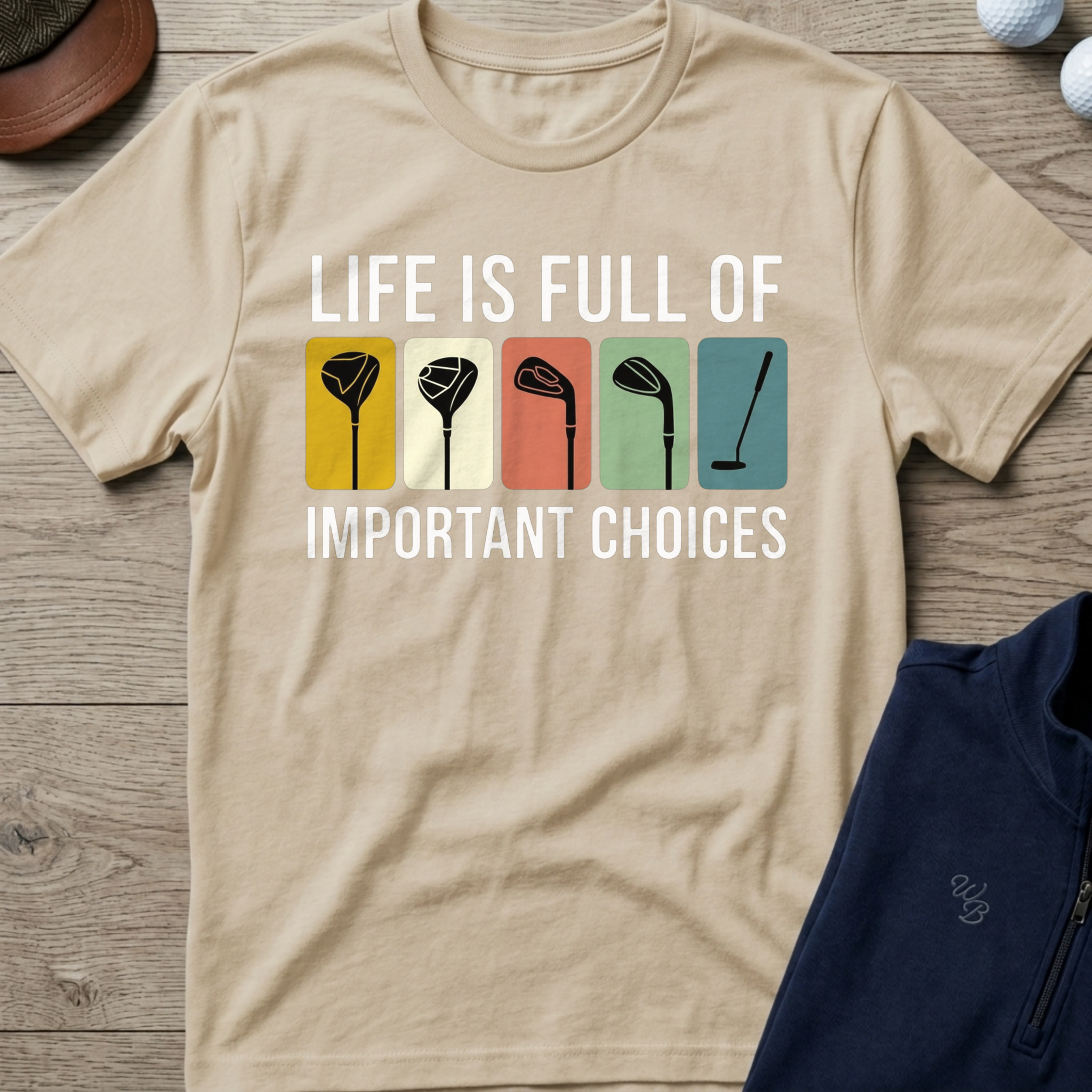 Important Choices Graphic — Sand t-shirt