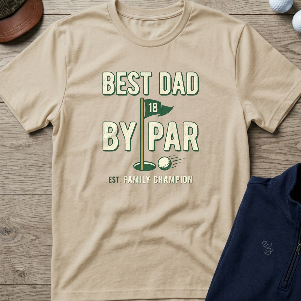 Best Dad By Par — Sand t-shirt