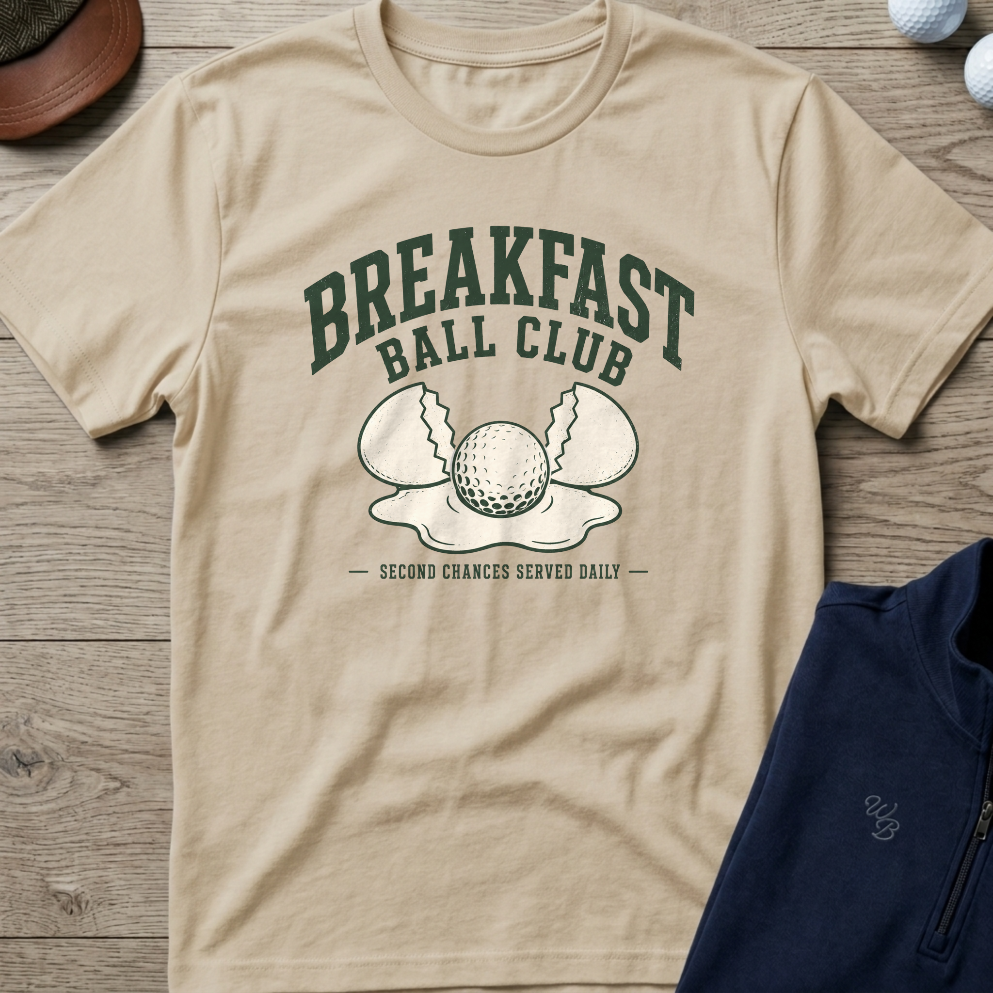 Breakfast Ball Club — Sand t-shirt