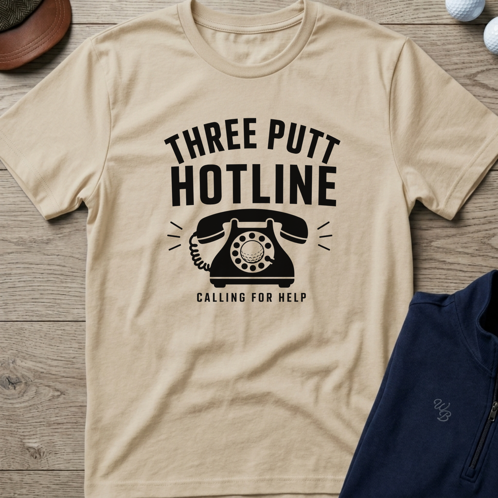Three Putt Hotline — Sand t-shirt