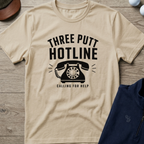 Three Putt Hotline — Sand t-shirt