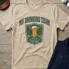 Drinking Team Graphic — Sand t-shirt