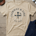 Fairway & Fire — Sand t-shirt