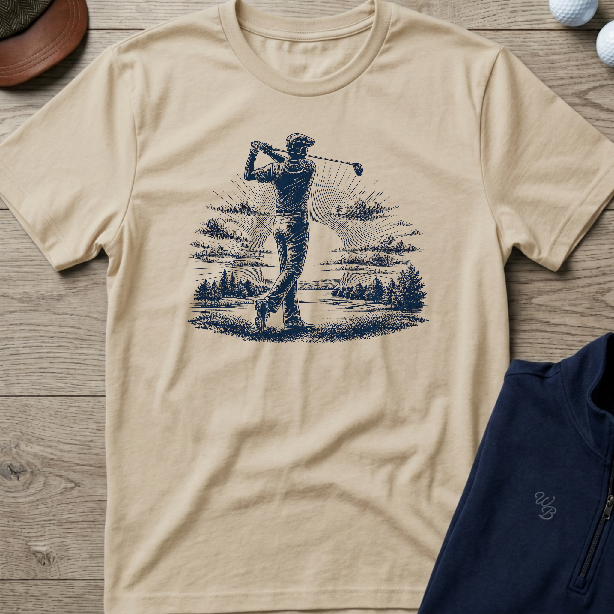 Follow Through — Sand t-shirt
