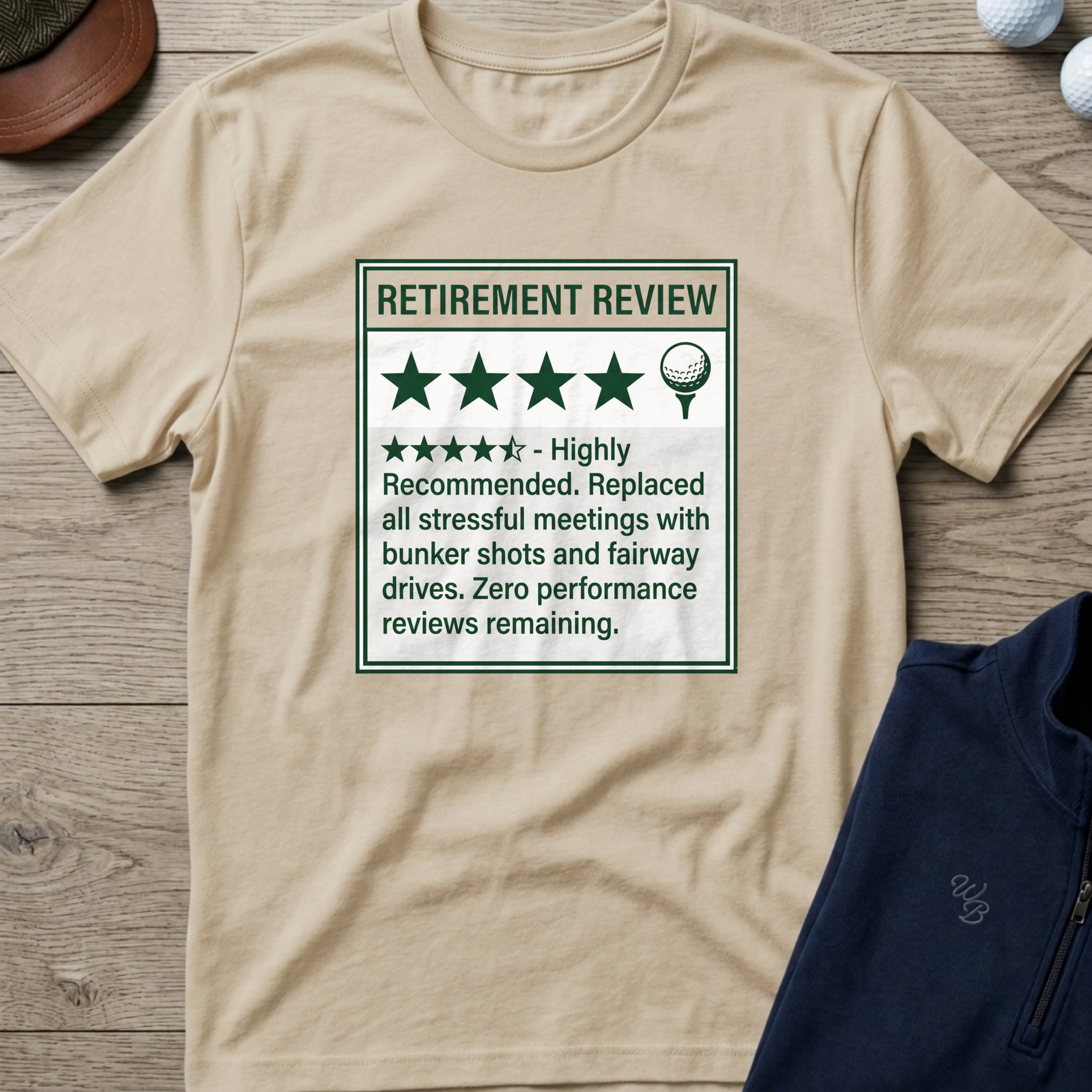 Retirement Review — Sand t-shirt