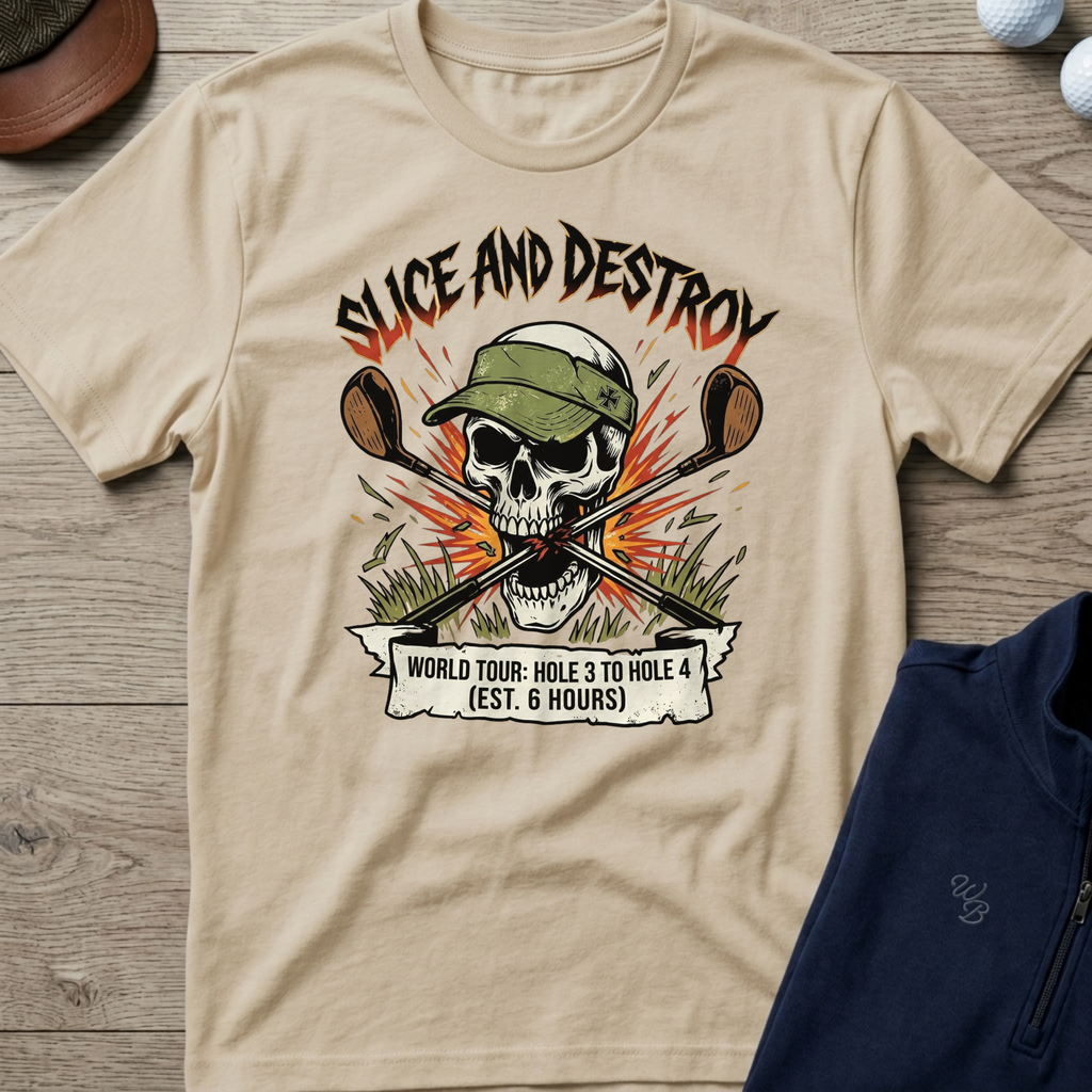 Slice & Destroy — Sand t-shirt
