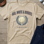 Red White & Birdies — Sand t-shirt