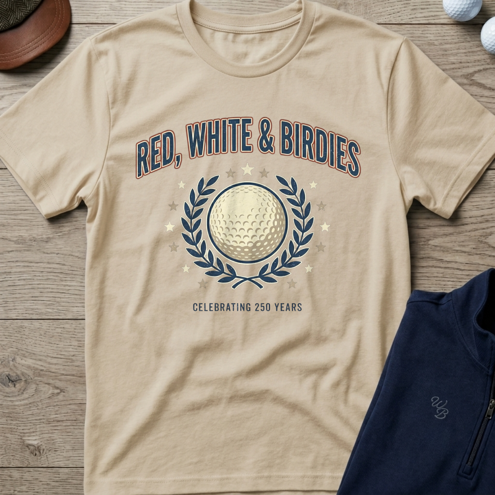 Red White & Birdies — Sand t-shirt