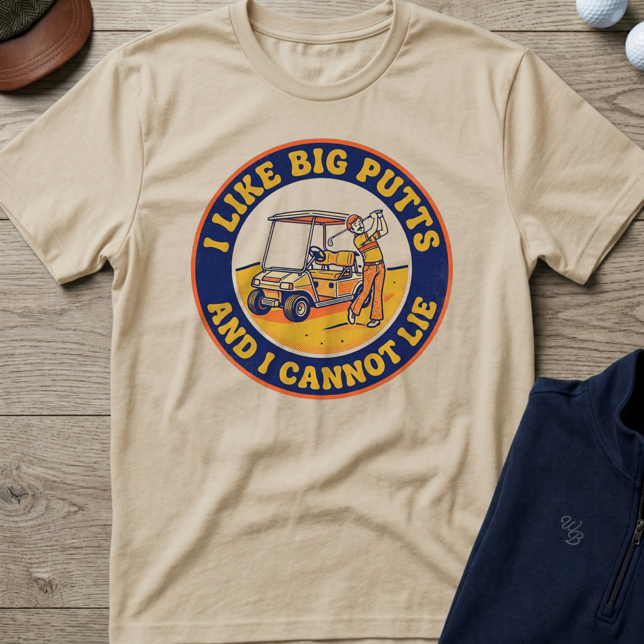 I Like Big Putts — Sand t-shirt