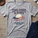 Stars Stripes & Slices — Sport Grey t-shirt