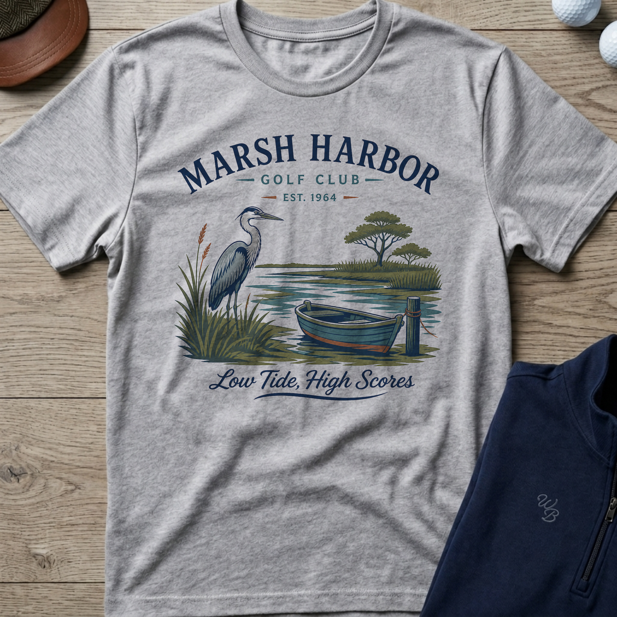 Marsh Harbor — Sport Grey t-shirt