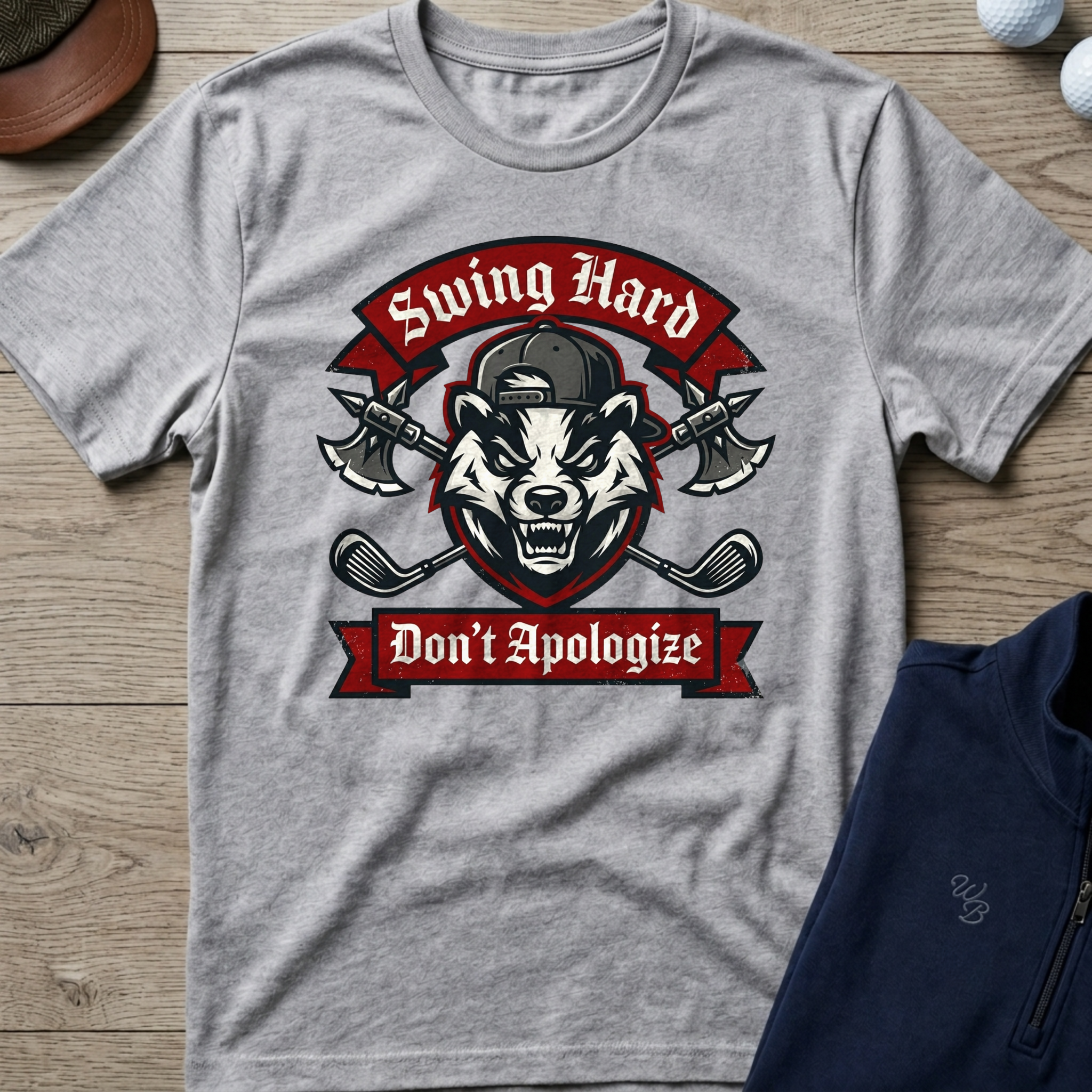 Swing Hard Don't Apologize — Sport Grey t-shirt