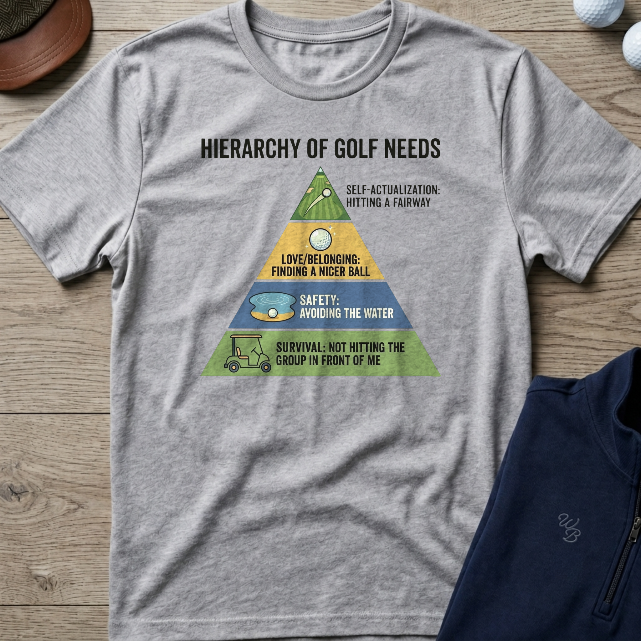 Hierarchy of Golf Needs — Sport Grey t-shirt