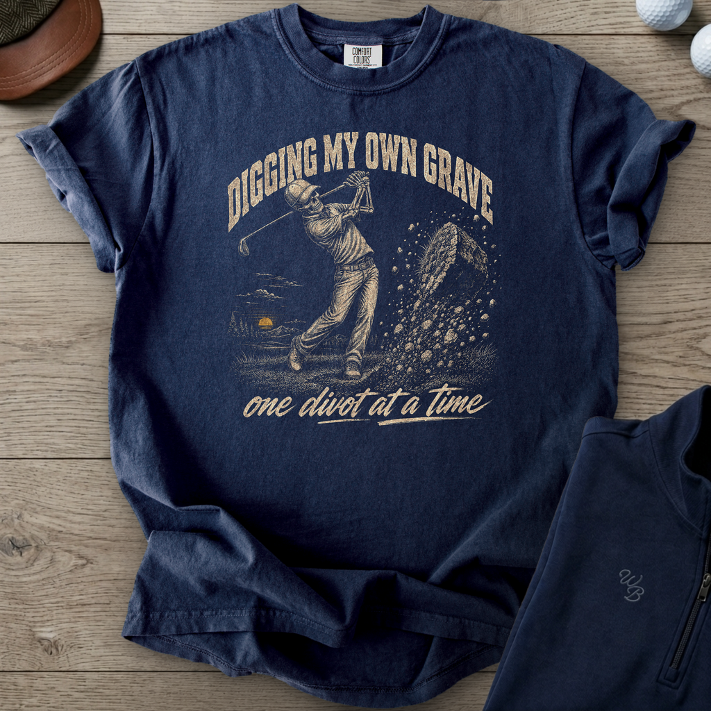 Digging My Own Grave Heavyweight Tee — True Navy t-shirt
