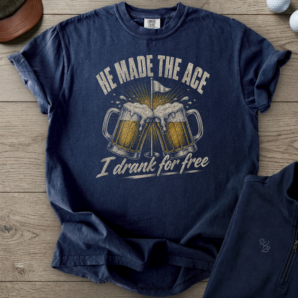 He Made The Ace Heavyweight Tee — True Navy t-shirt
