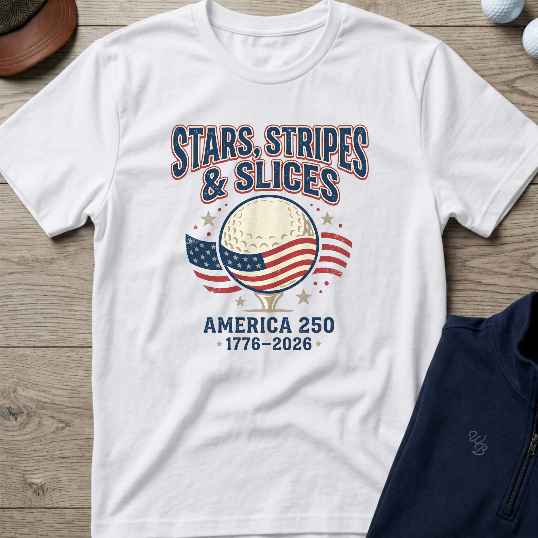 Stars Stripes & Slices — White t-shirt