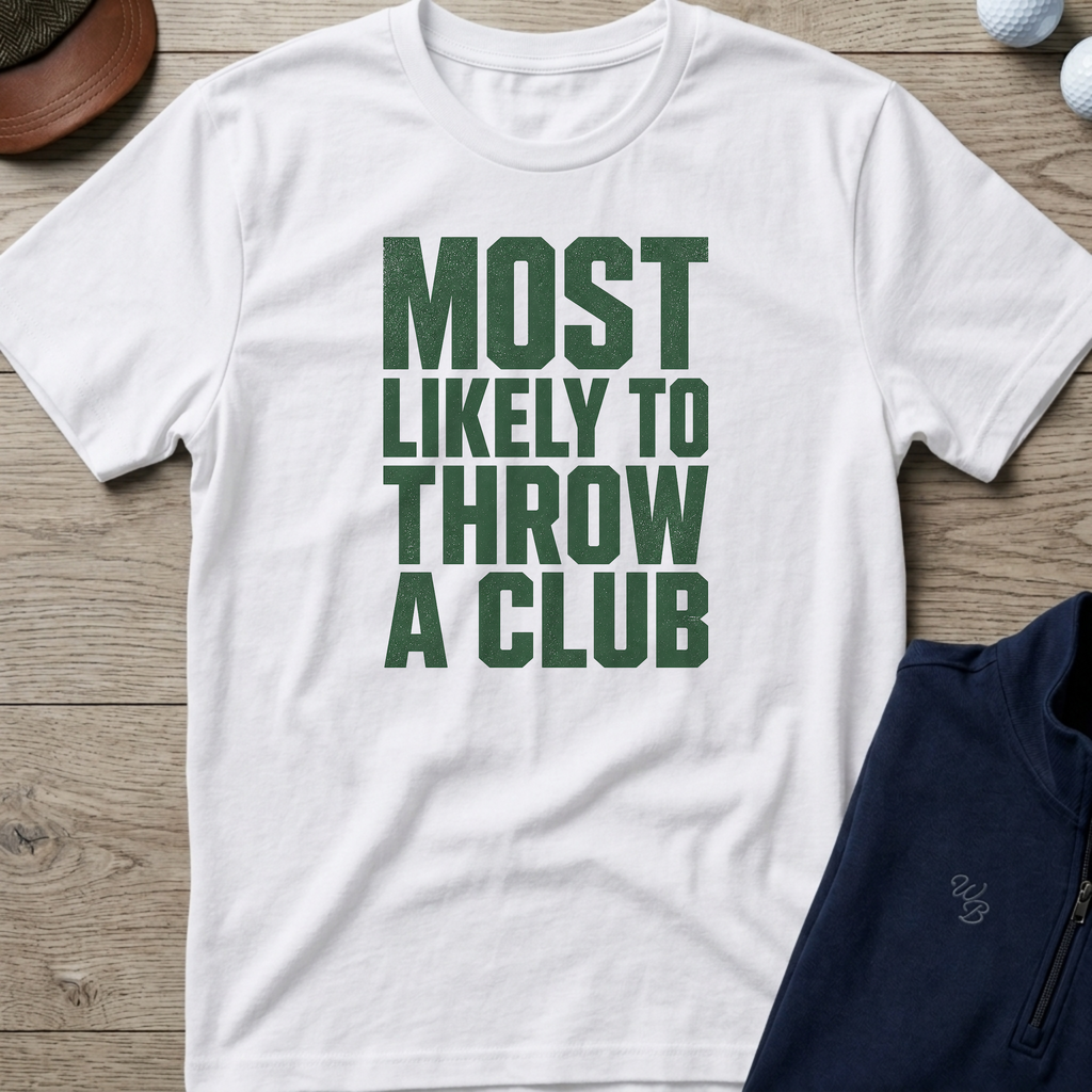 Throw A Club — White t-shirt