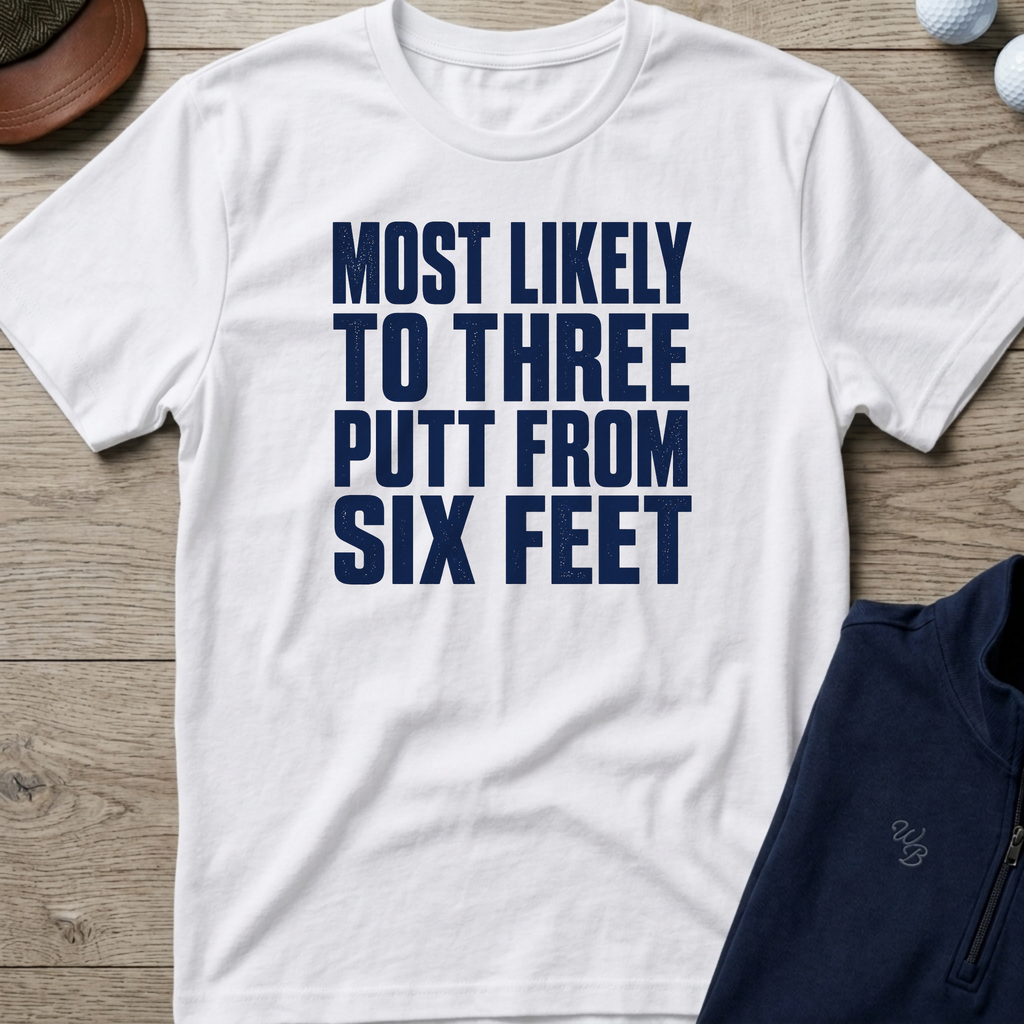 Three Putt From Six Feet — White t-shirt