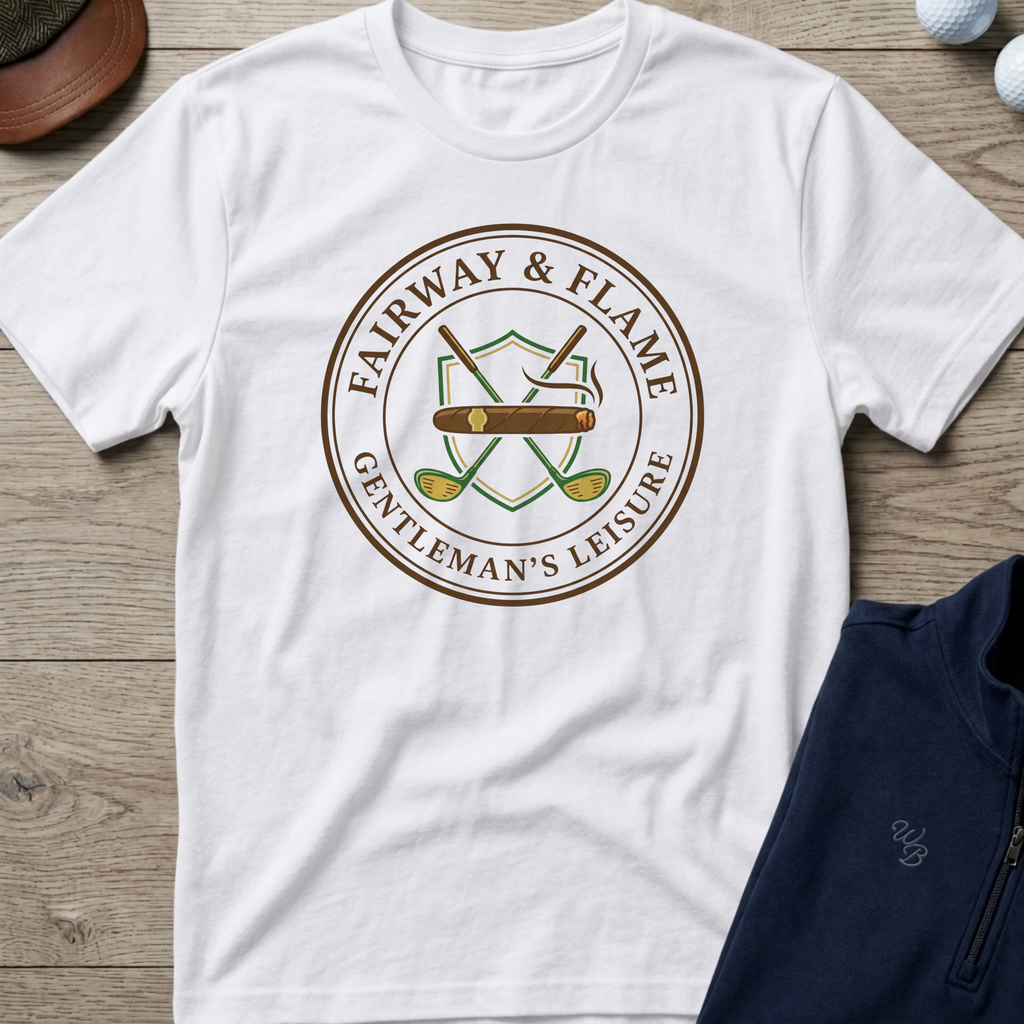 Fairway & Flame — White t-shirt