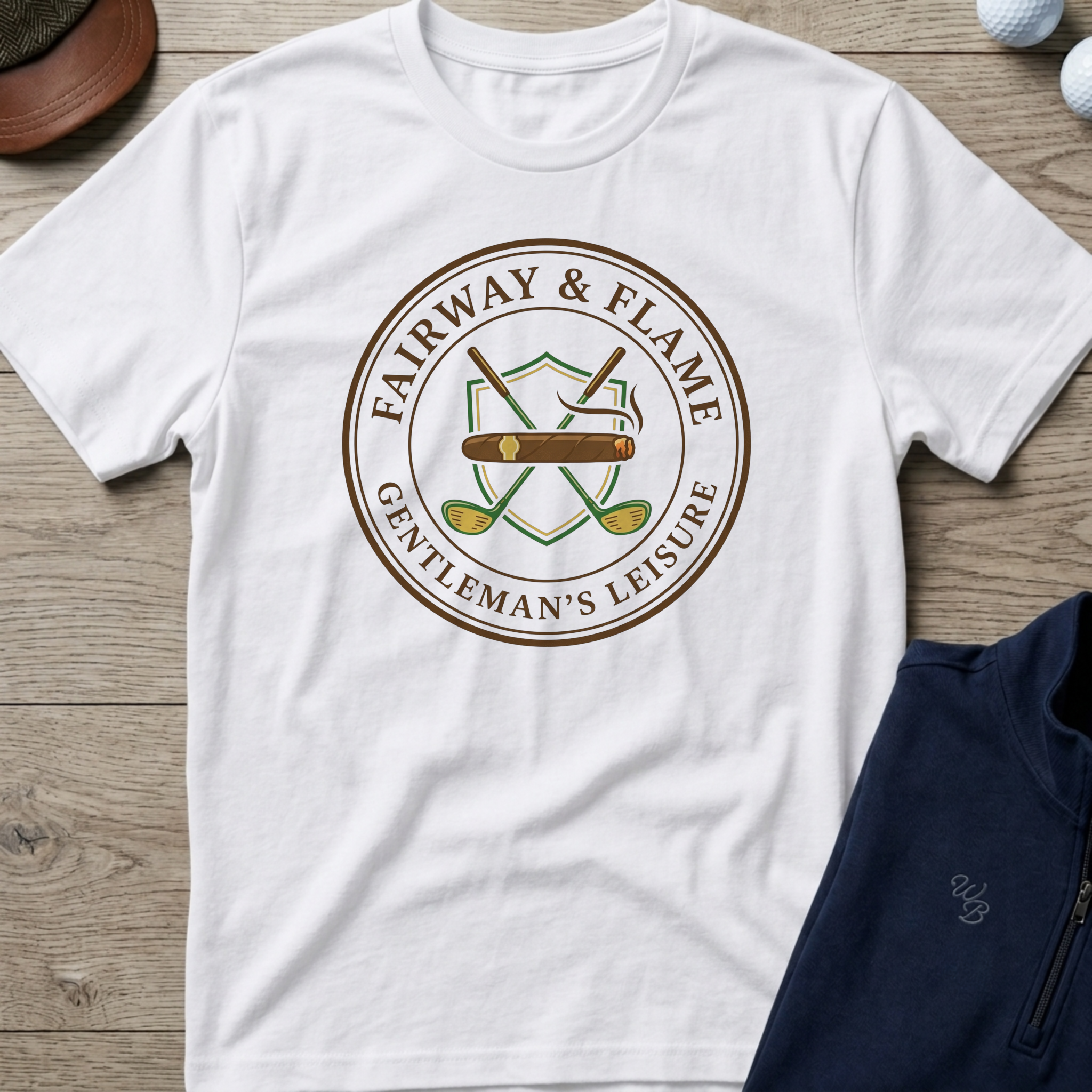 Fairway & Flame — White t-shirt