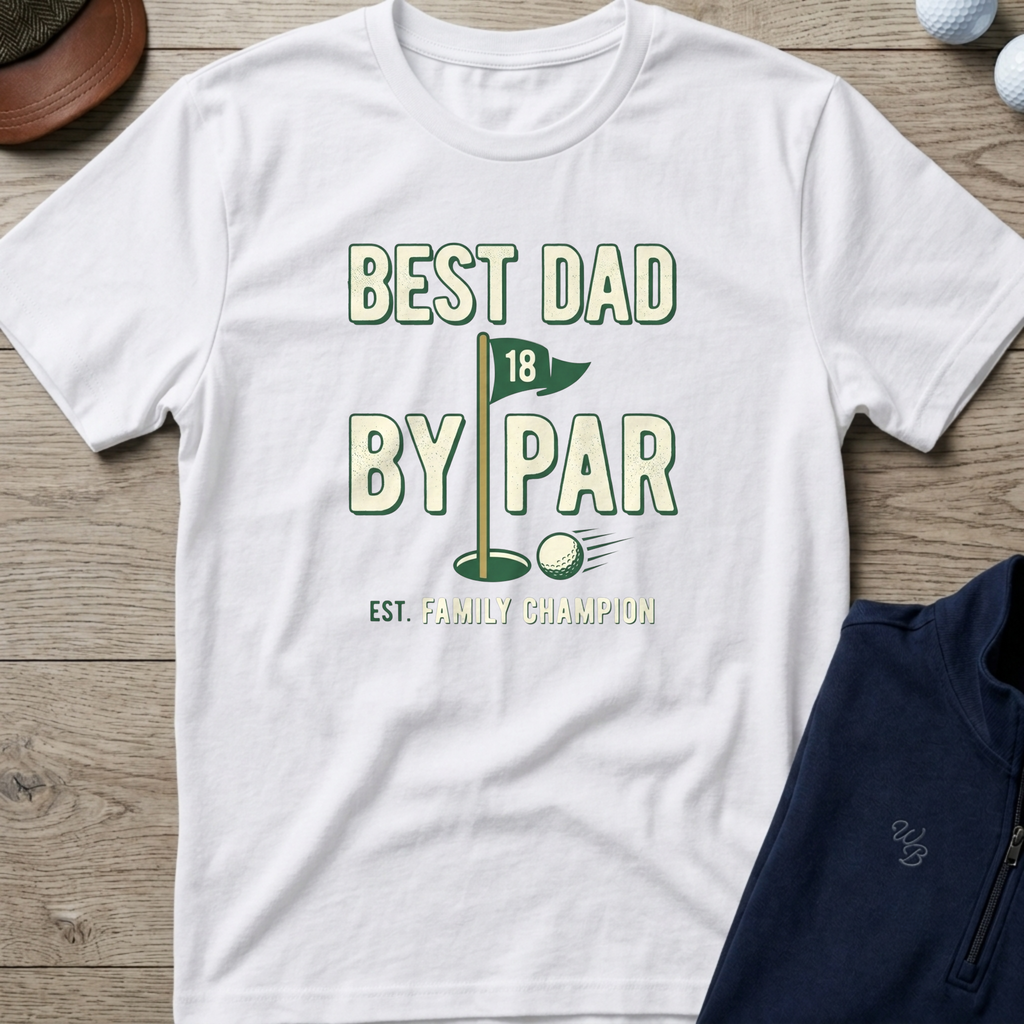 Best Dad By Par — White t-shirt