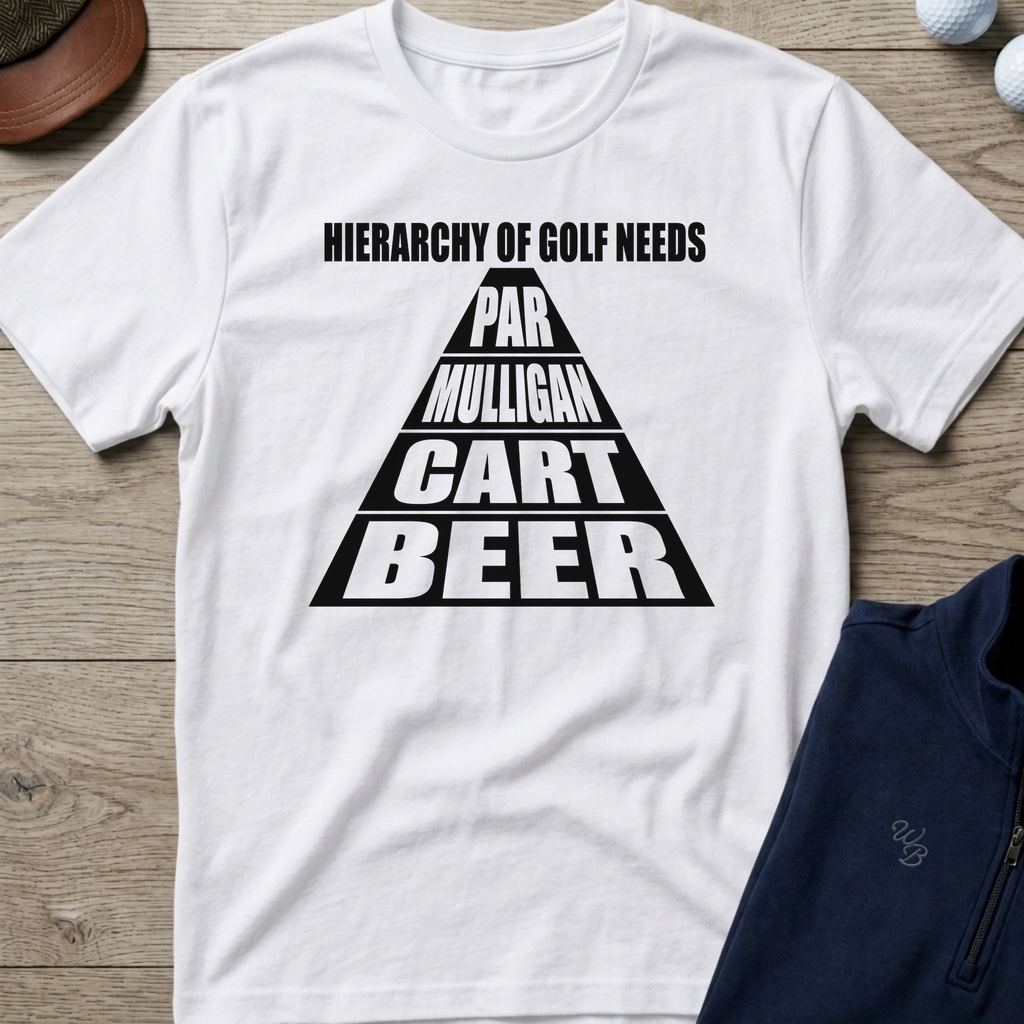 Beer, Cart, Mulligan, Par — White t-shirt