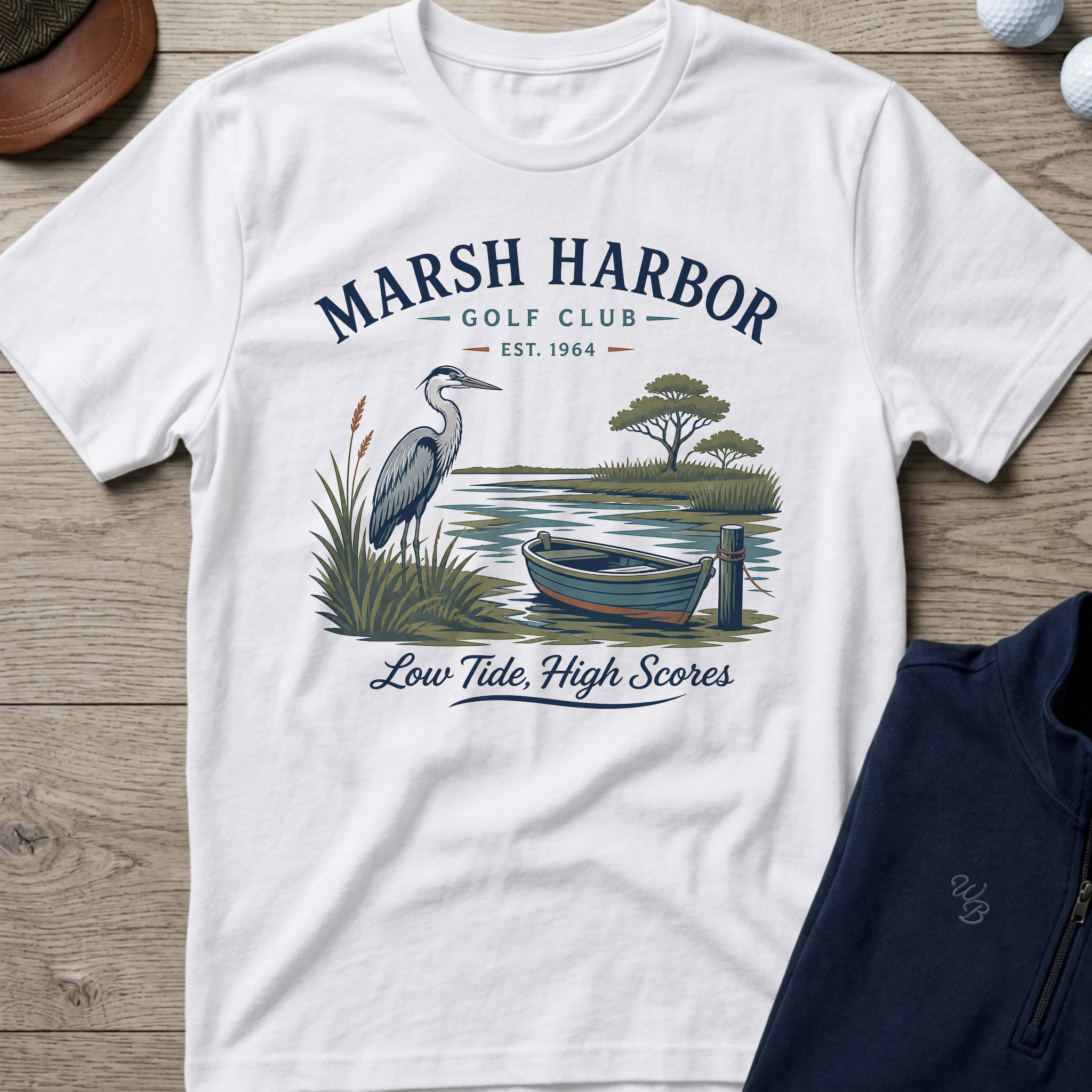 Marsh Harbor — White t-shirt