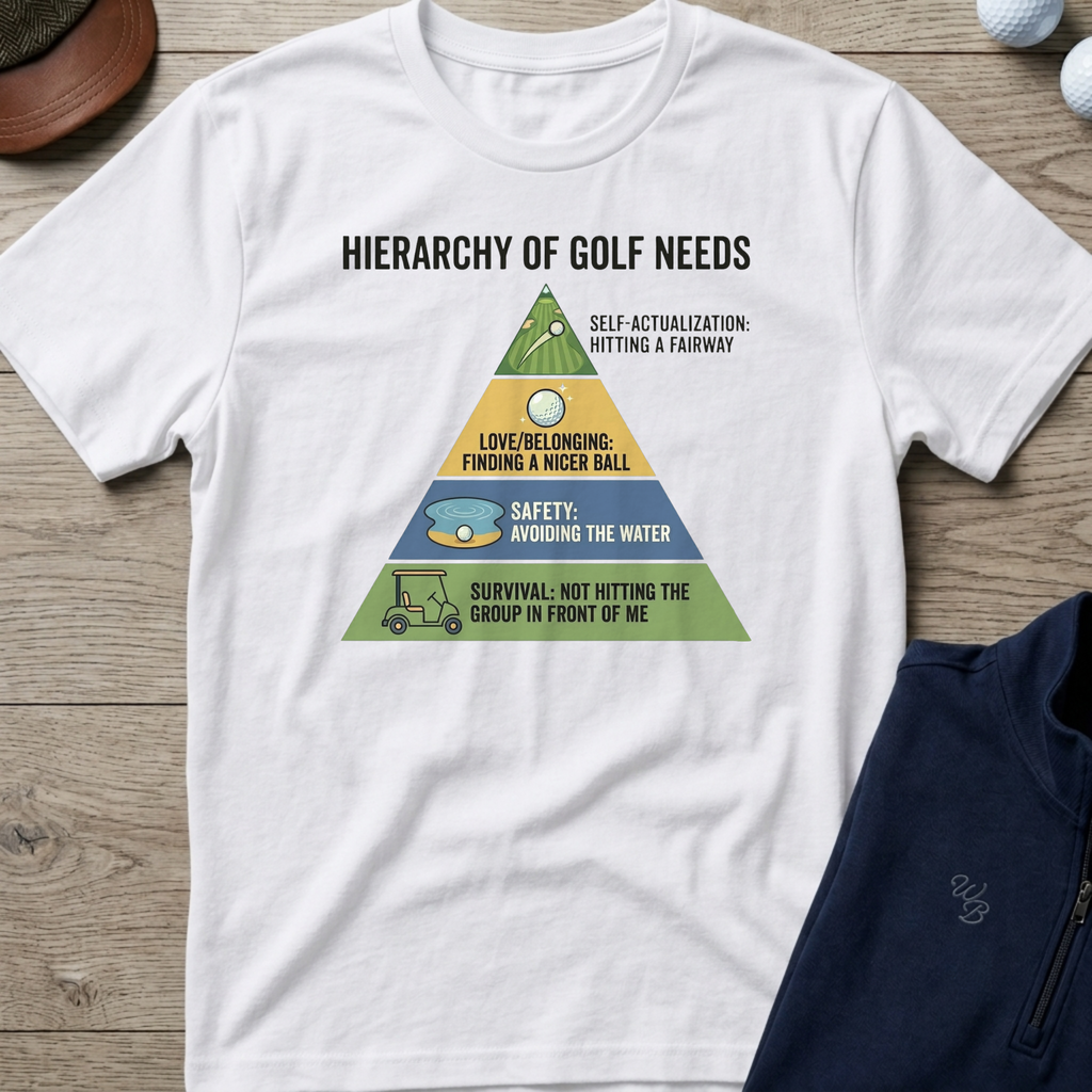 Hierarchy of Golf Needs — White t-shirt