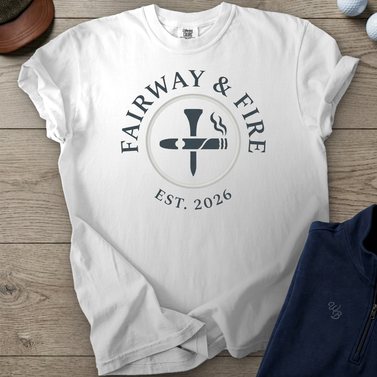 Fairway & Fire Heavyweight Tee — White t-shirt