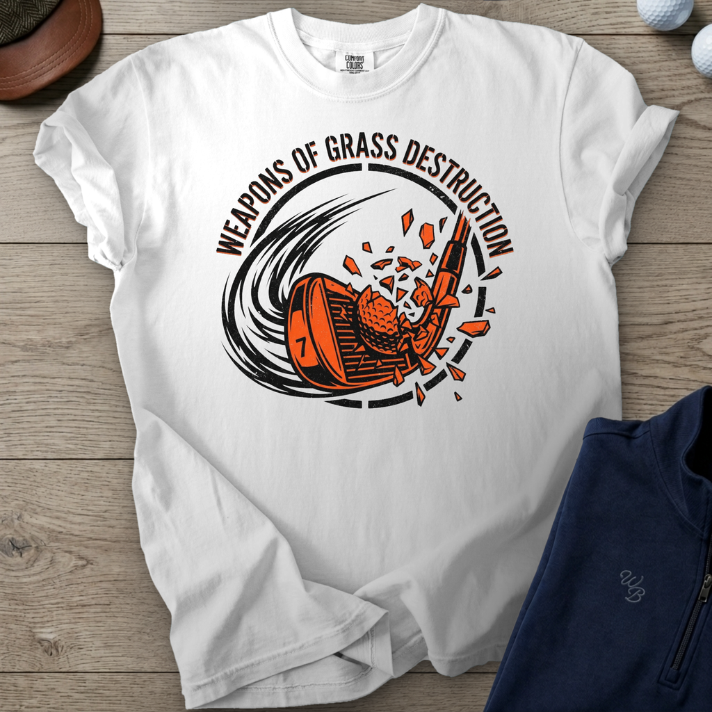 Grass Destruction Heavyweight Tee — White t-shirt