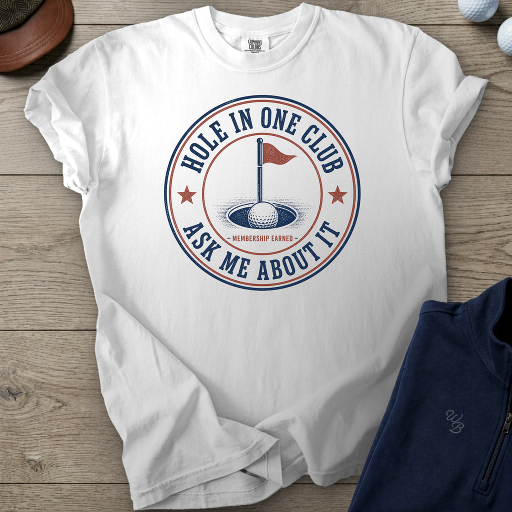 Hole In One Club Heavyweight Tee — White t-shirt