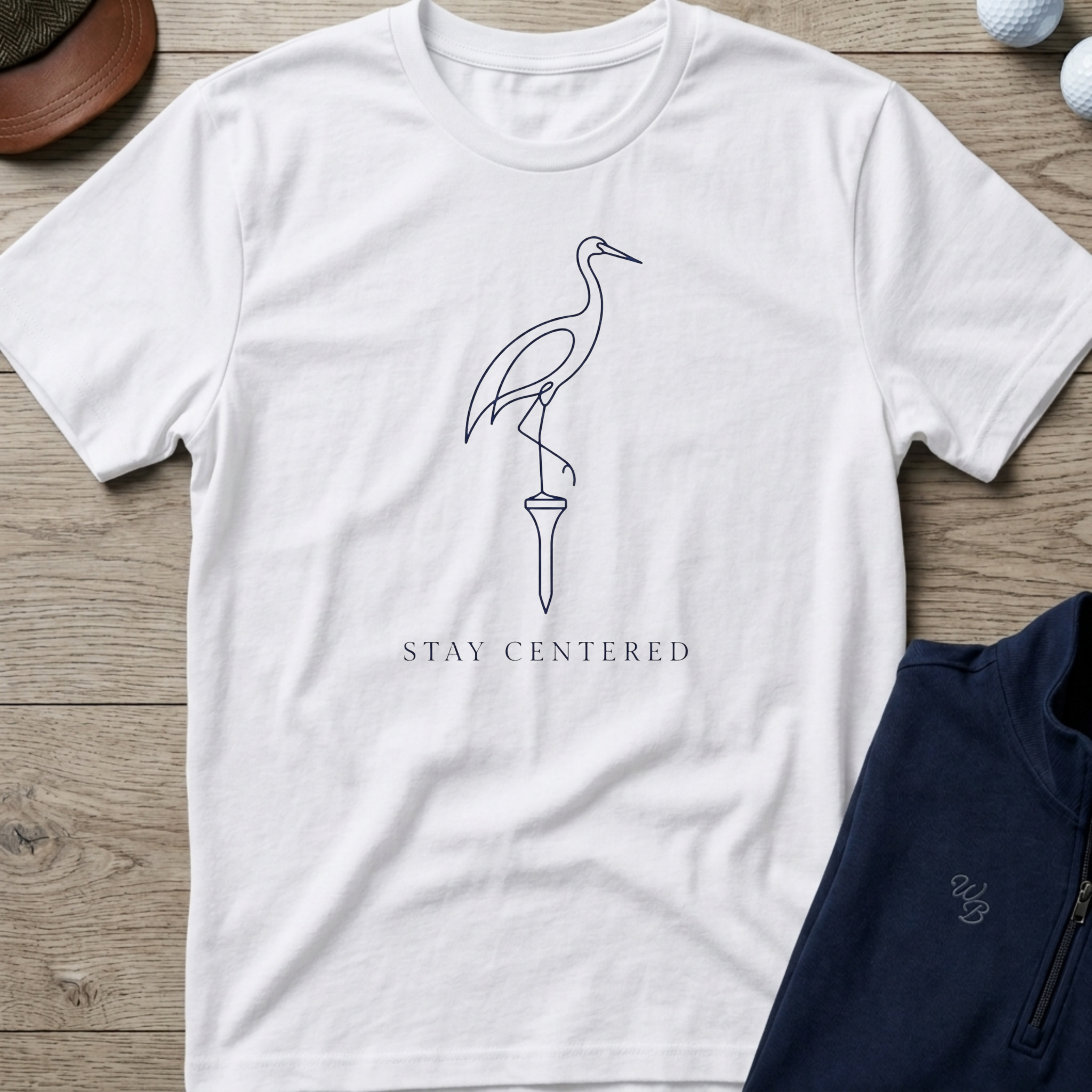 Stay Centered — White t-shirt