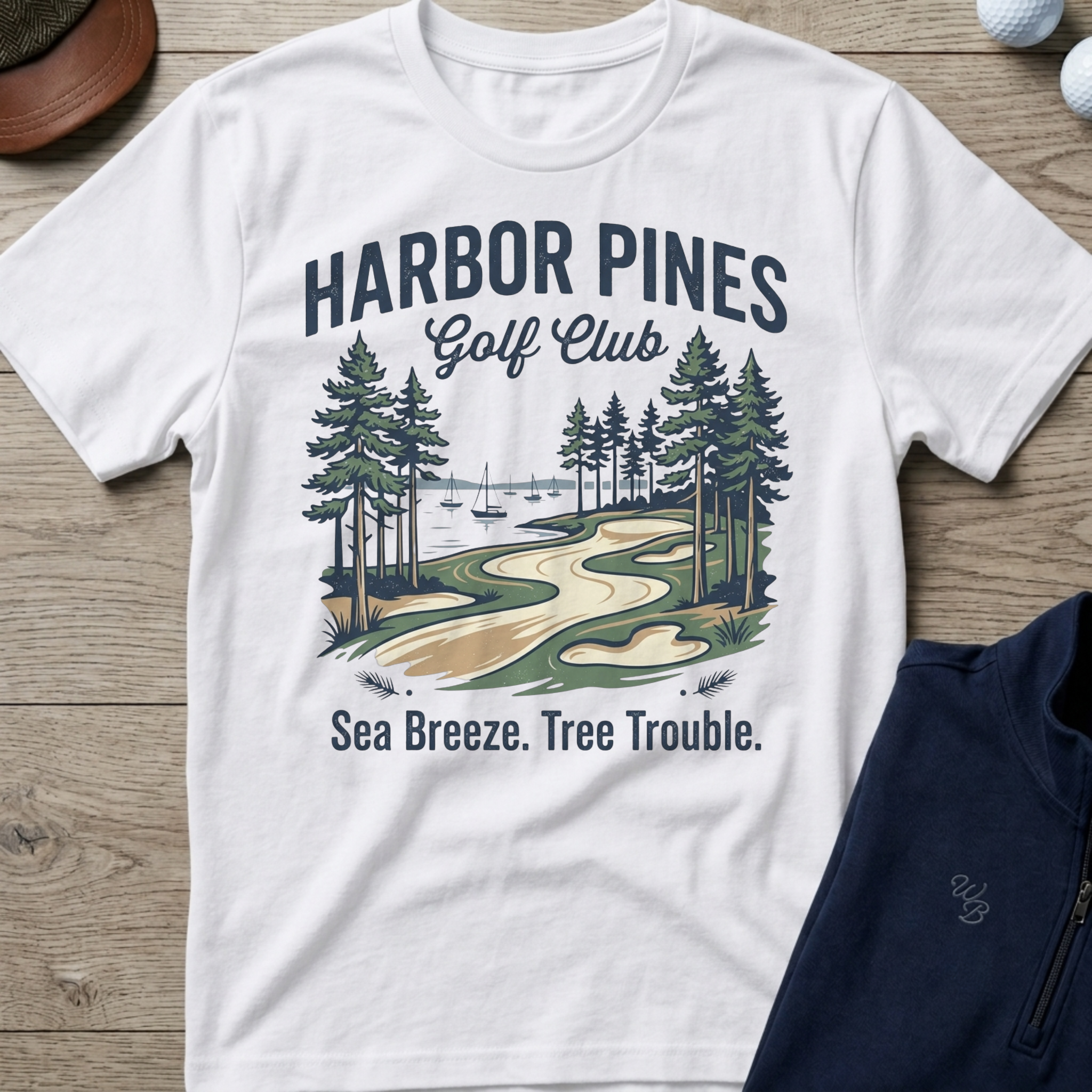 Harbor Pines — White t-shirt