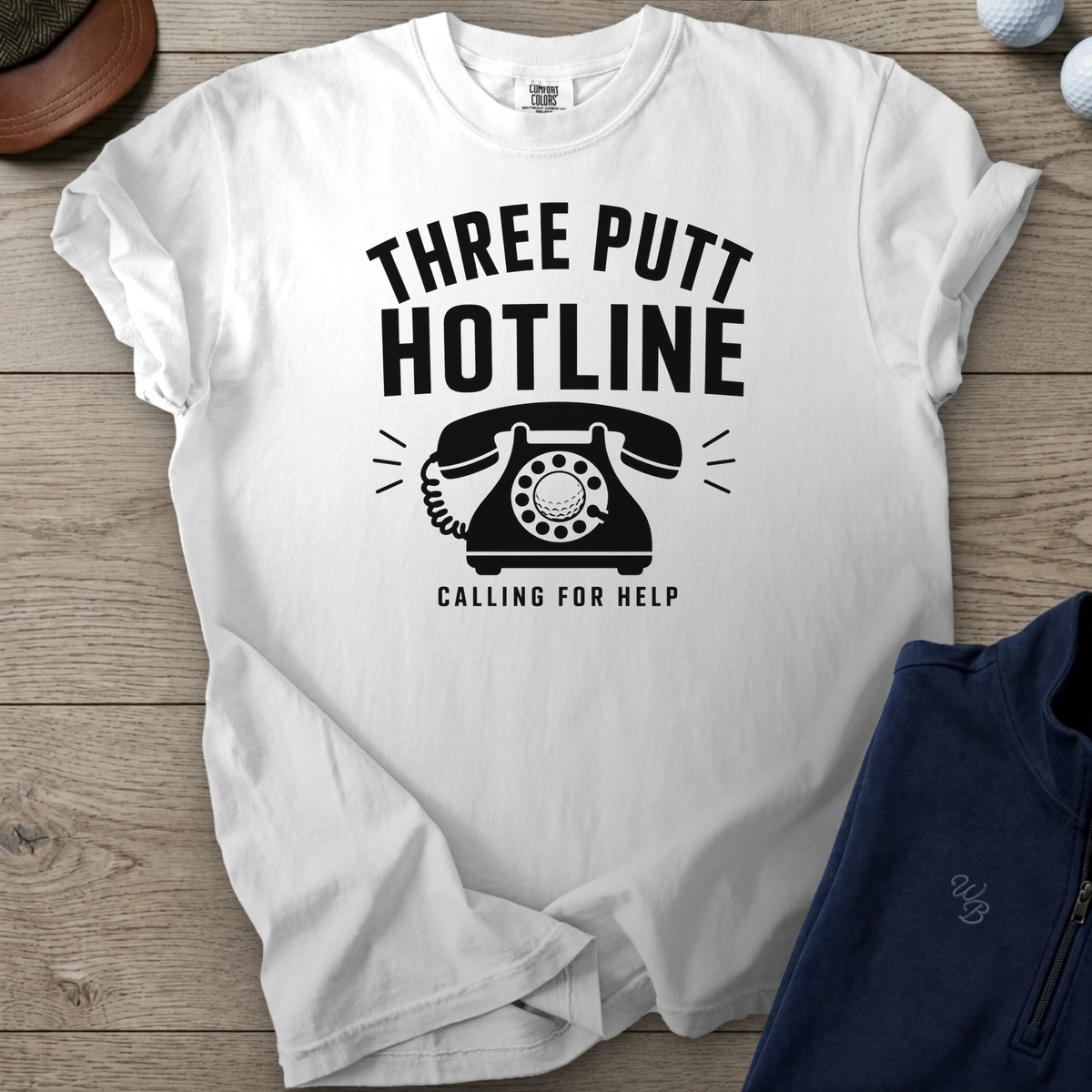 Three Putt Hotline Heavyweight Tee — White t-shirt
